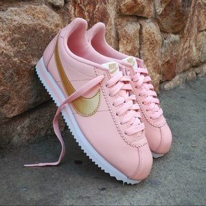 Pink + Gold Nike Cortez size 9.5 women’s